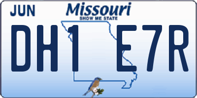 MO license plate DH1E7R