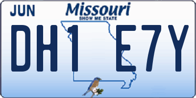 MO license plate DH1E7Y