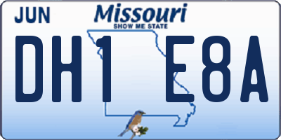 MO license plate DH1E8A