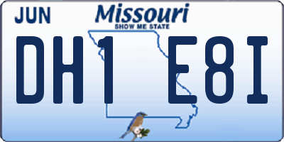 MO license plate DH1E8I