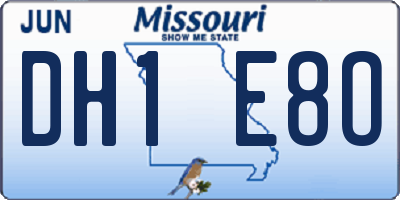 MO license plate DH1E8O