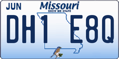 MO license plate DH1E8Q