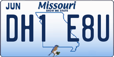 MO license plate DH1E8U