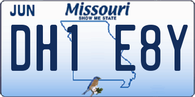 MO license plate DH1E8Y
