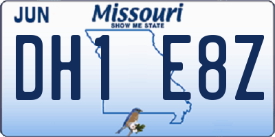 MO license plate DH1E8Z