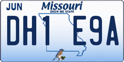 MO license plate DH1E9A
