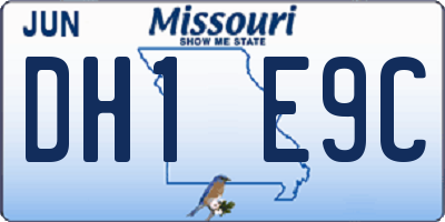MO license plate DH1E9C