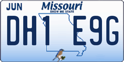 MO license plate DH1E9G