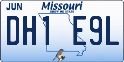 MO license plate DH1E9L