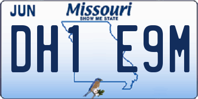 MO license plate DH1E9M