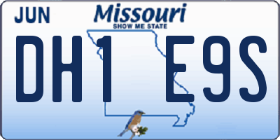 MO license plate DH1E9S