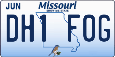 MO license plate DH1F0G