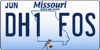 MO license plate DH1F0S