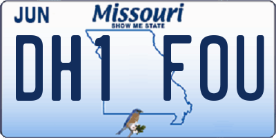 MO license plate DH1F0U