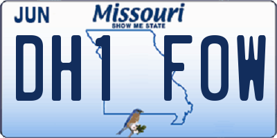 MO license plate DH1F0W