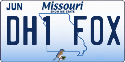 MO license plate DH1F0X