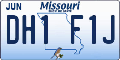 MO license plate DH1F1J