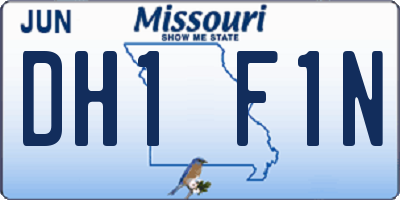 MO license plate DH1F1N