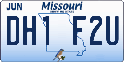MO license plate DH1F2U