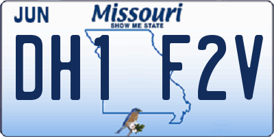 MO license plate DH1F2V