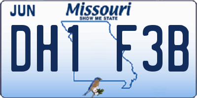 MO license plate DH1F3B