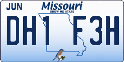 MO license plate DH1F3H
