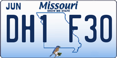 MO license plate DH1F3O