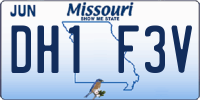 MO license plate DH1F3V