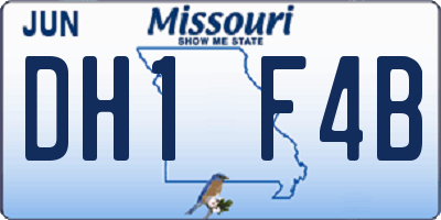 MO license plate DH1F4B