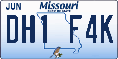 MO license plate DH1F4K