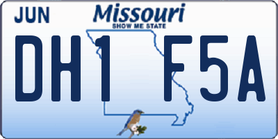 MO license plate DH1F5A