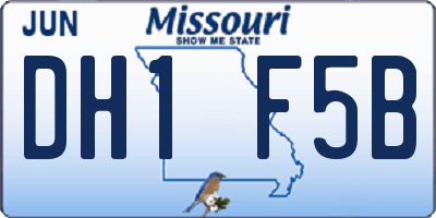 MO license plate DH1F5B