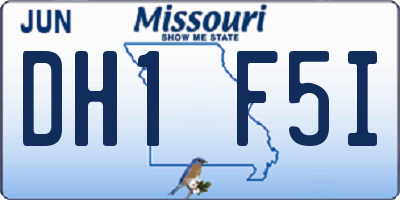 MO license plate DH1F5I