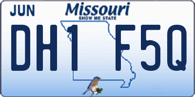 MO license plate DH1F5Q