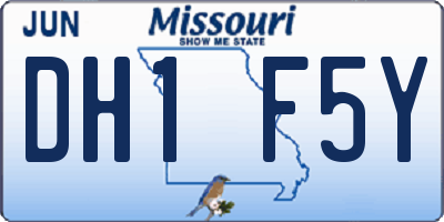 MO license plate DH1F5Y
