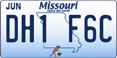 MO license plate DH1F6C