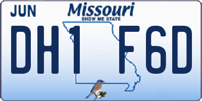 MO license plate DH1F6D