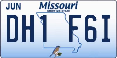 MO license plate DH1F6I