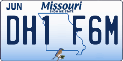 MO license plate DH1F6M