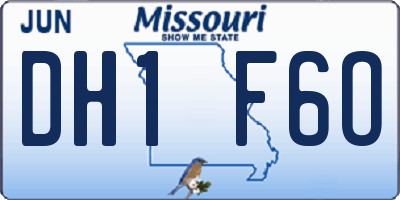 MO license plate DH1F6O
