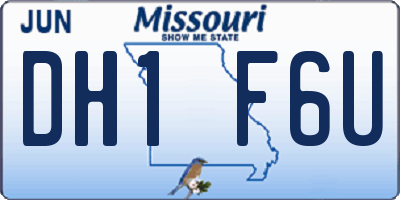 MO license plate DH1F6U