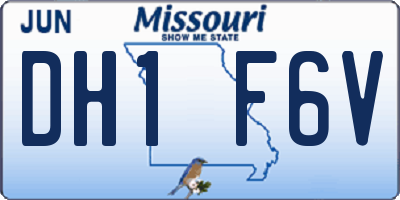 MO license plate DH1F6V
