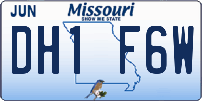 MO license plate DH1F6W