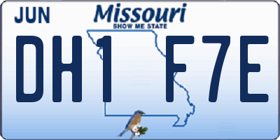 MO license plate DH1F7E