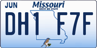 MO license plate DH1F7F
