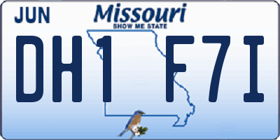 MO license plate DH1F7I
