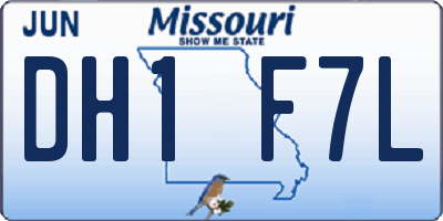 MO license plate DH1F7L