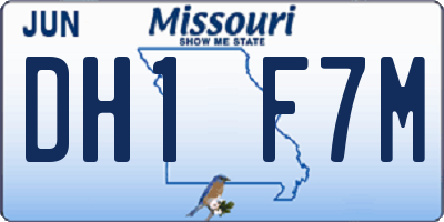 MO license plate DH1F7M