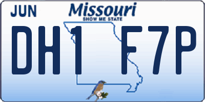 MO license plate DH1F7P