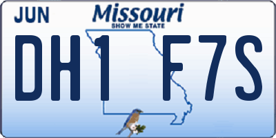 MO license plate DH1F7S